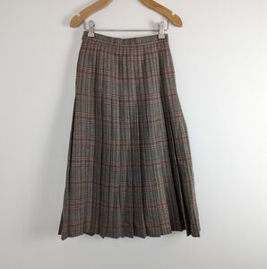Vintage Styleman Women's Plaid Wool Pleated Skirt Size 5/6